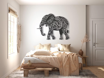 Tribal Elephant Metal Wall Art