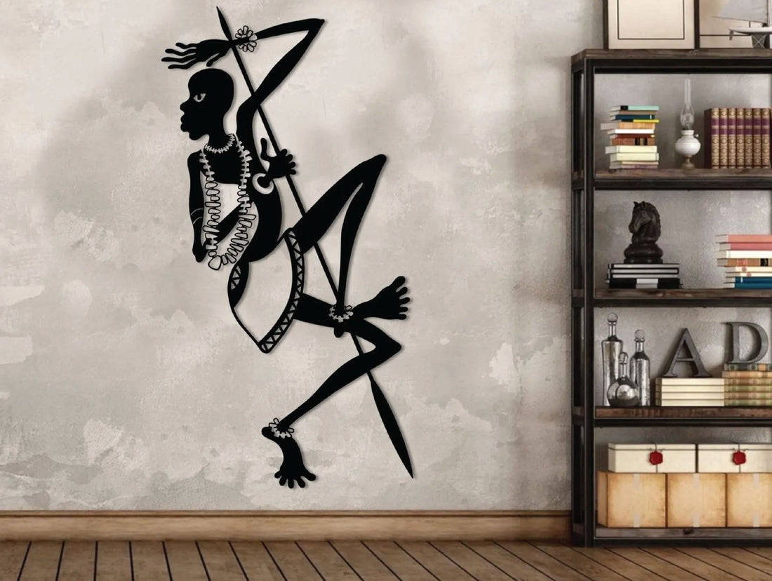 African Warrior Metal Wall Art - MET - AL