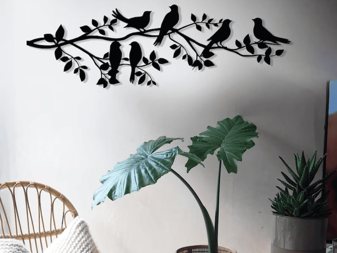 Birds on a Branch Metal Wall Art - MET - AL