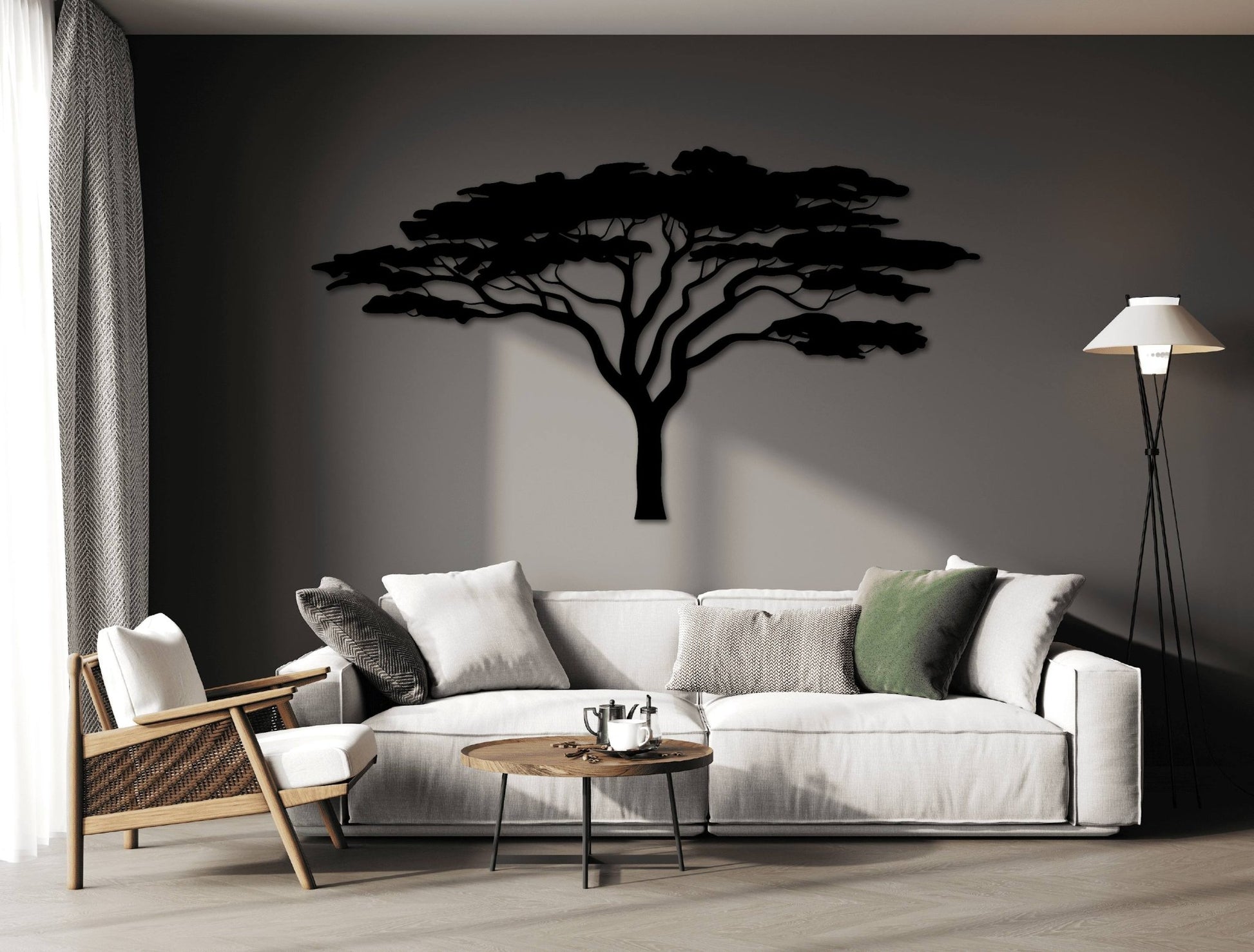 Camel Thorn Tree Metal Wall Art - MET - AL