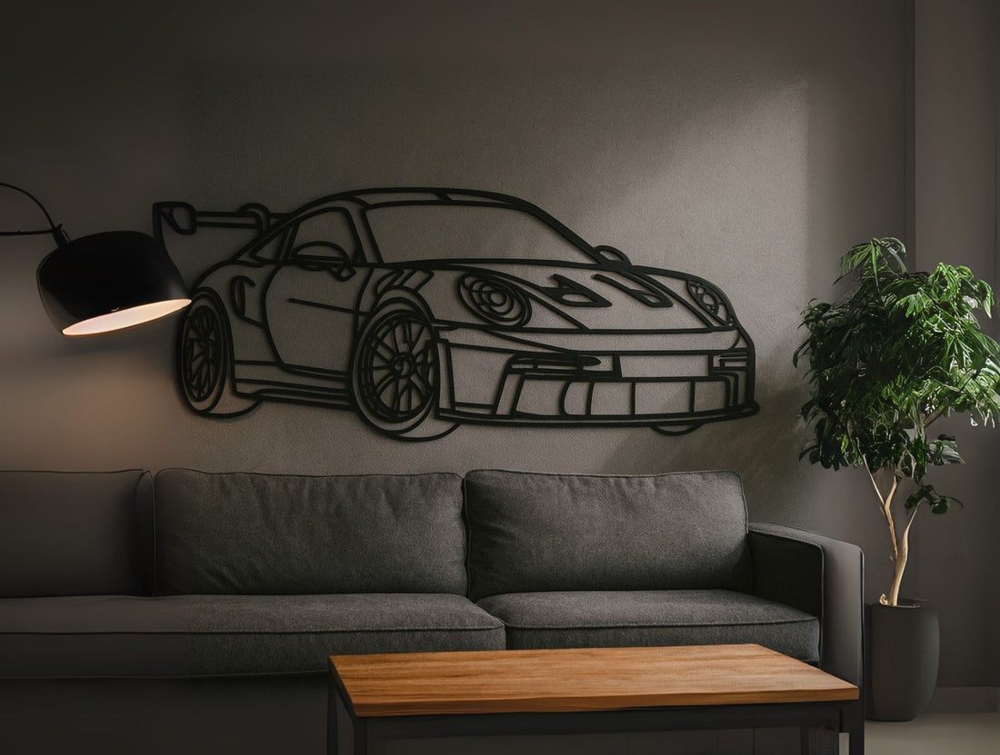 Detailed 911 GT3 RS Metal Wall Art - MET - AL