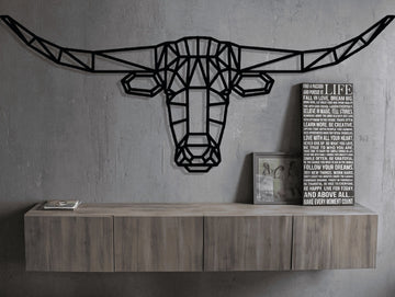 Geo LongHorn Metal Wall Art - MET - AL