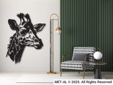 Giraffe Metal Wall Art S (461mm x 600mm) / White