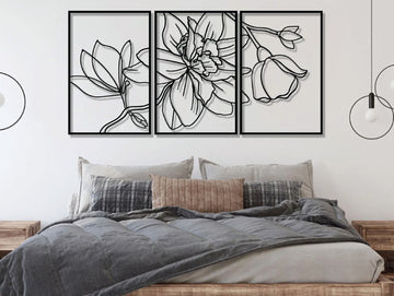 Minimal Bloom Metal Wall Art - MET - AL