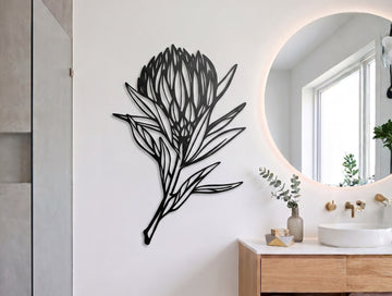 Pink Ice Protea Metal Wall Art
