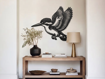 Kingfisher in Flight Metal Wall Art