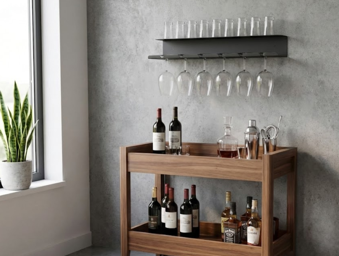 Wine Glass Holder Shelf - MET - AL