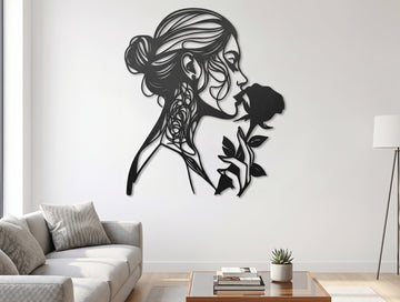 A Rose's Whisper Metal Wall Art