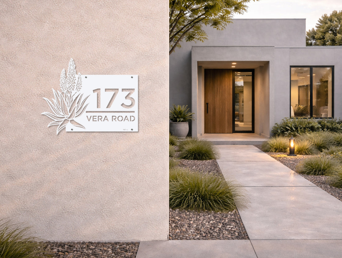 The Desert Bloom Metal House Number - MET - AL