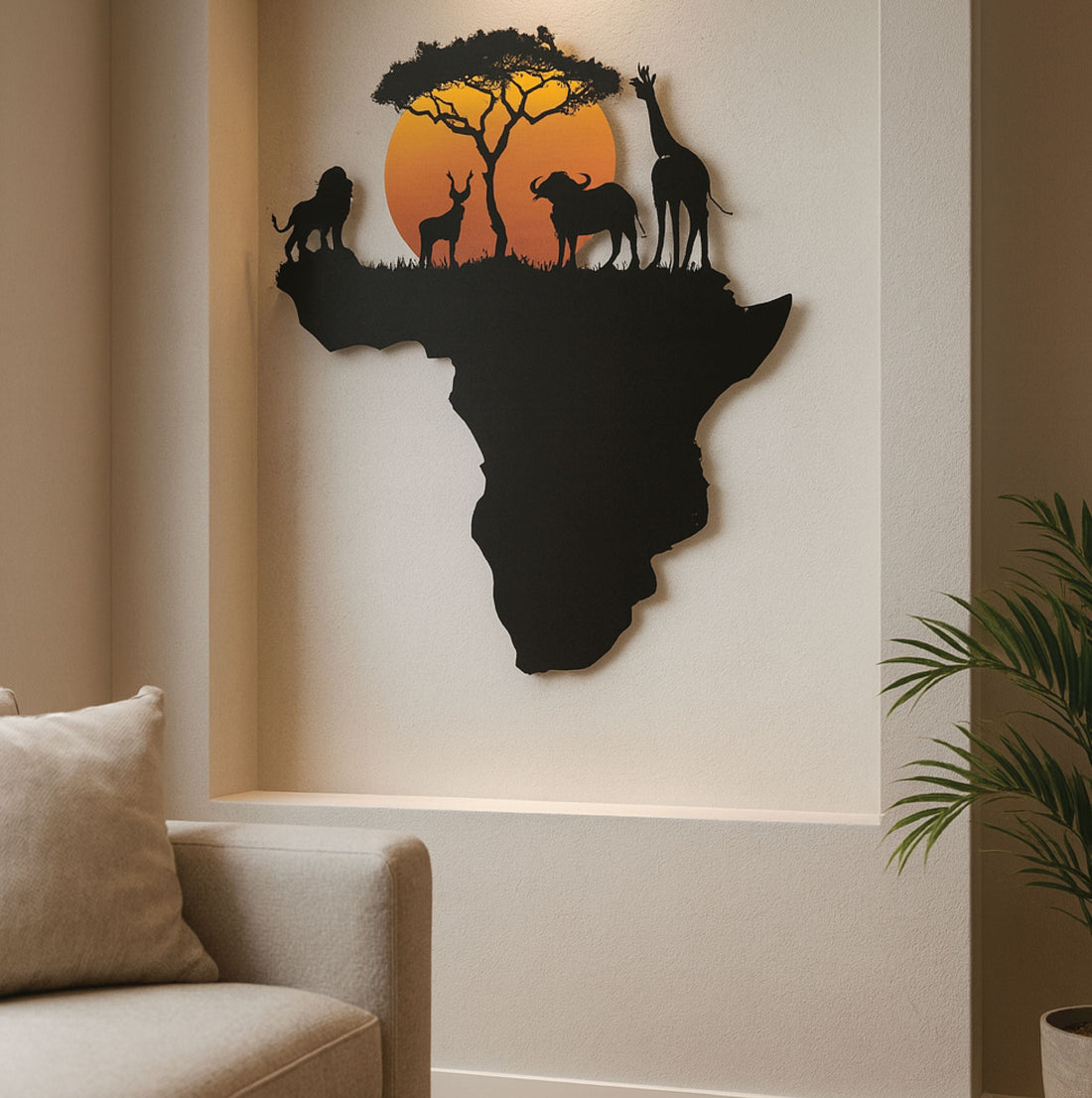 African Sunset Metal Wall Art