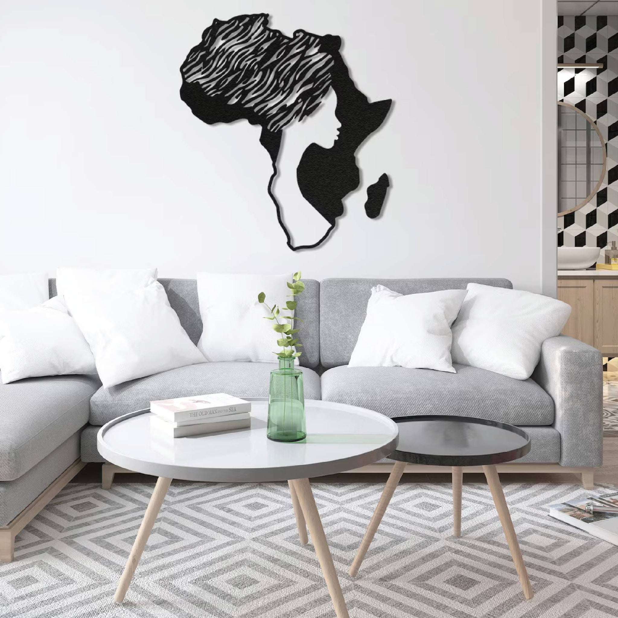 African Beauty Metal Wall Art