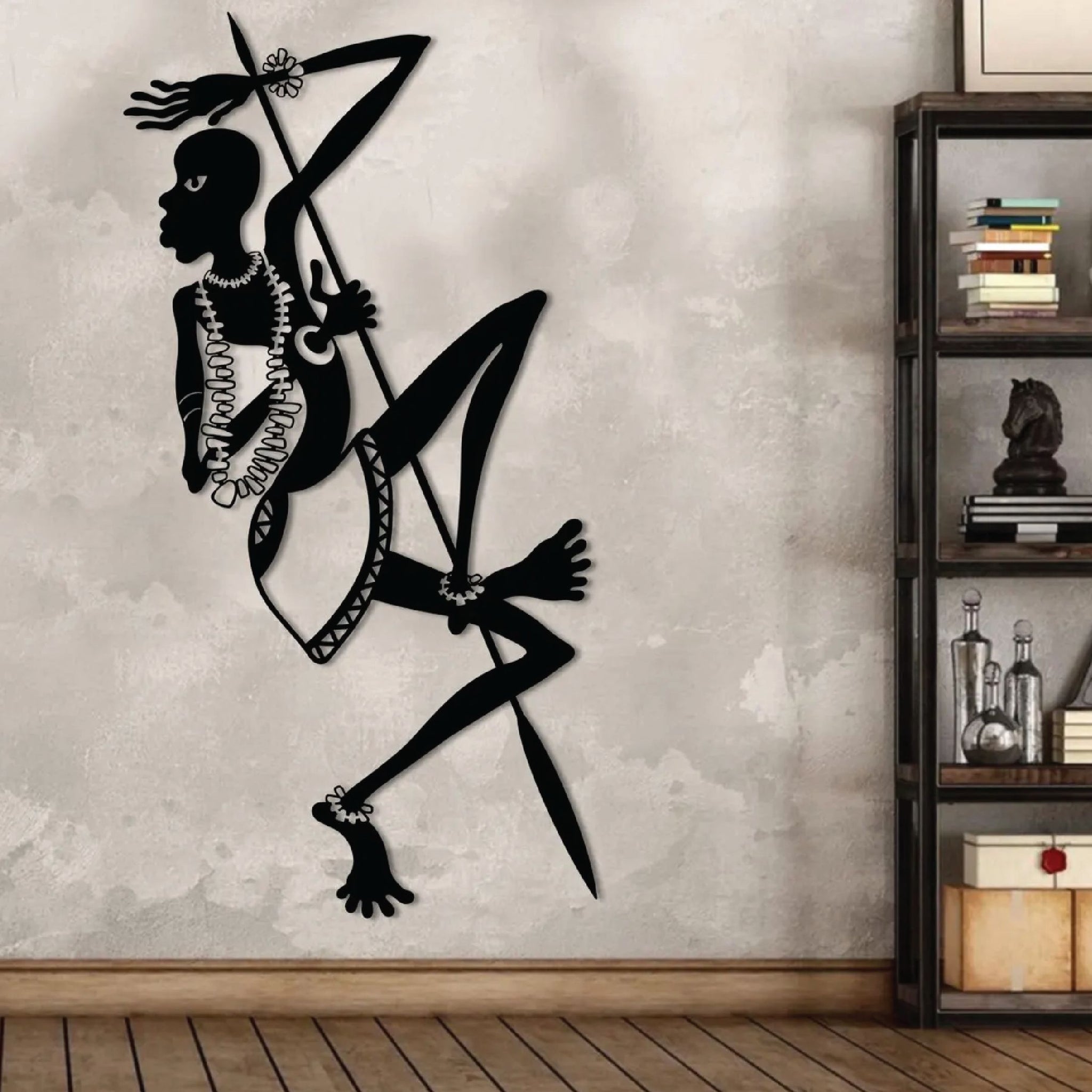African Warrior  Metal Wall Art