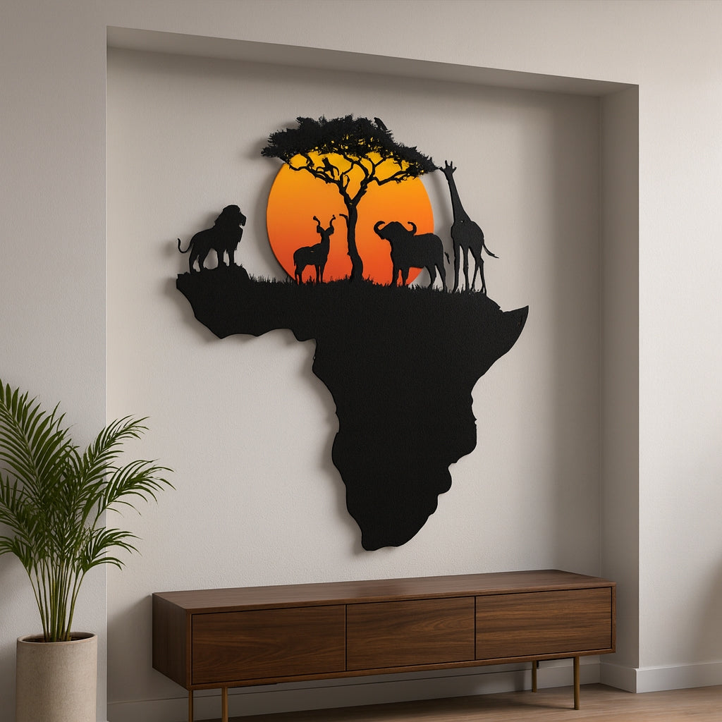 African Sunset Metal Wall Art