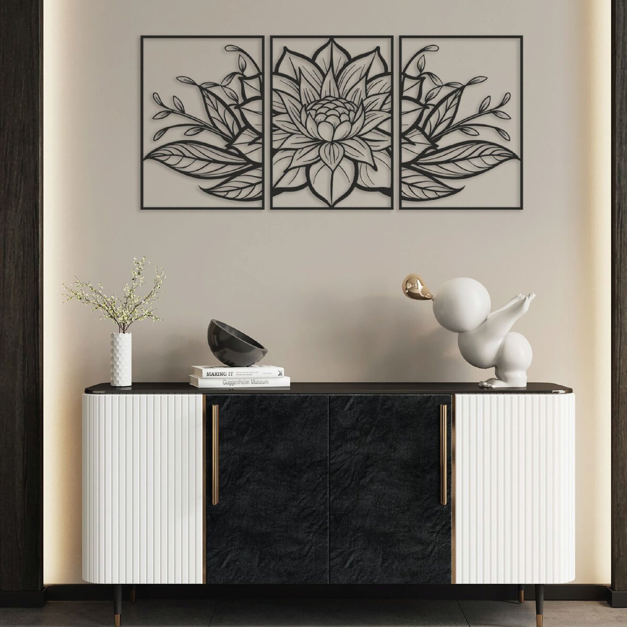Lotus Flower Frames  Metal Wall Art