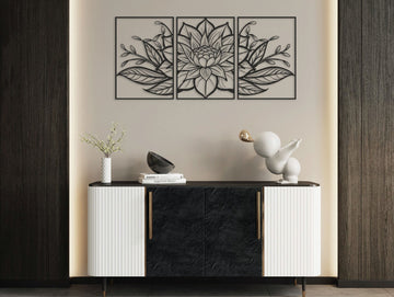 Lotus Flower Frames  Metal Wall Art