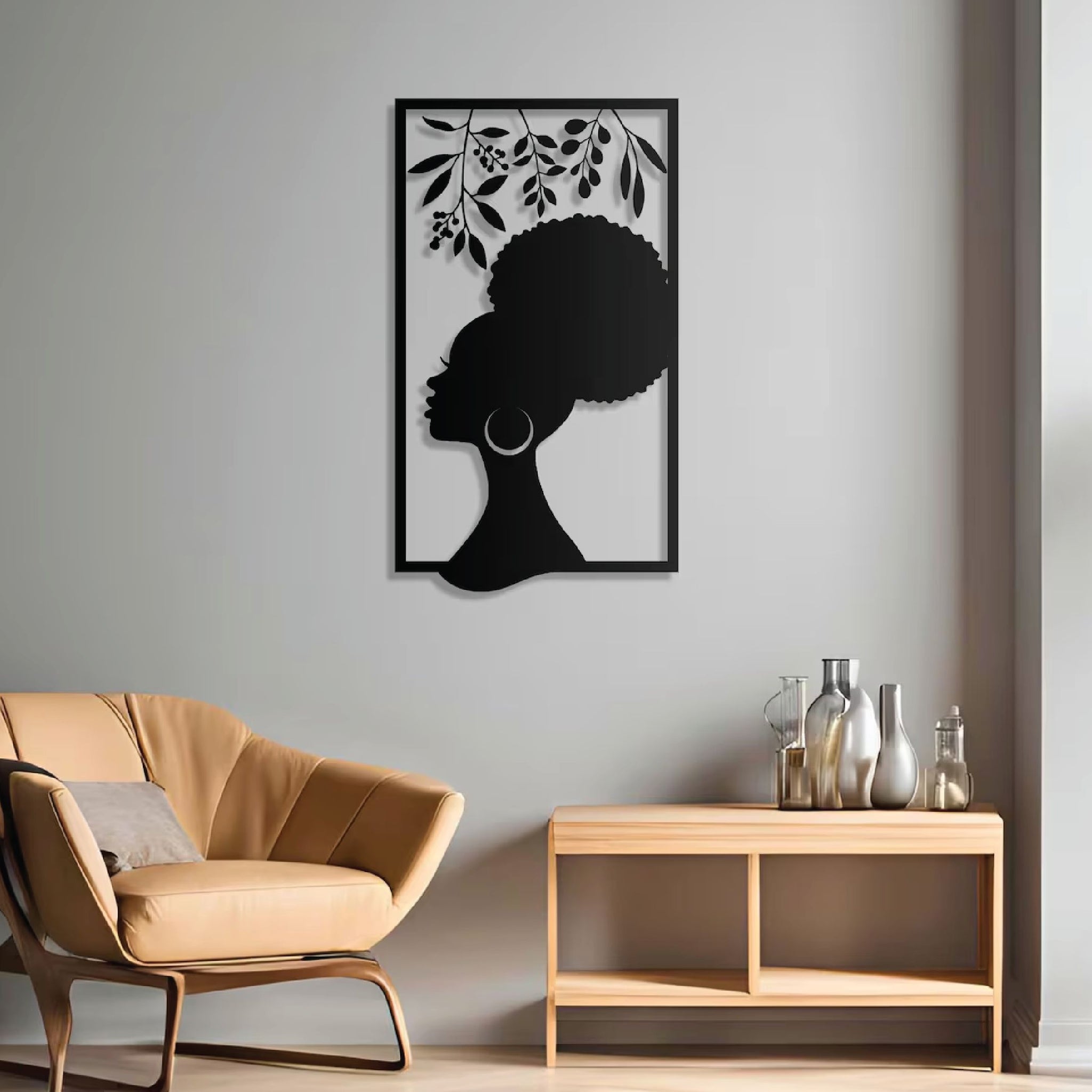 Miss Africa Metal Wall Art