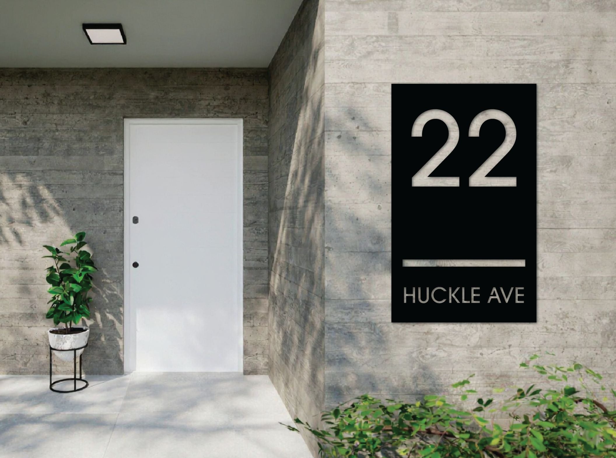 The Monoline Metal House Number