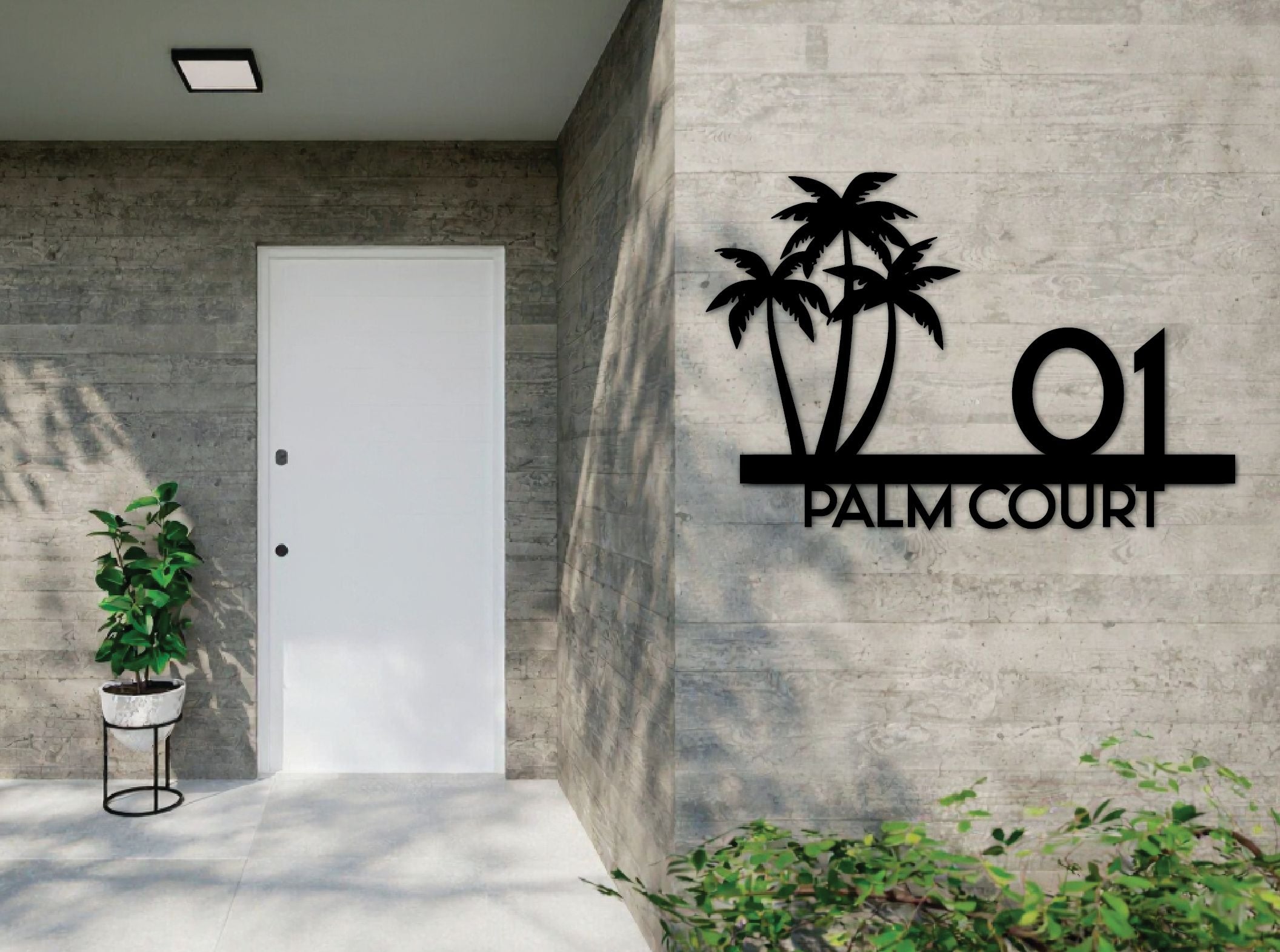 The Palms Metal House Number