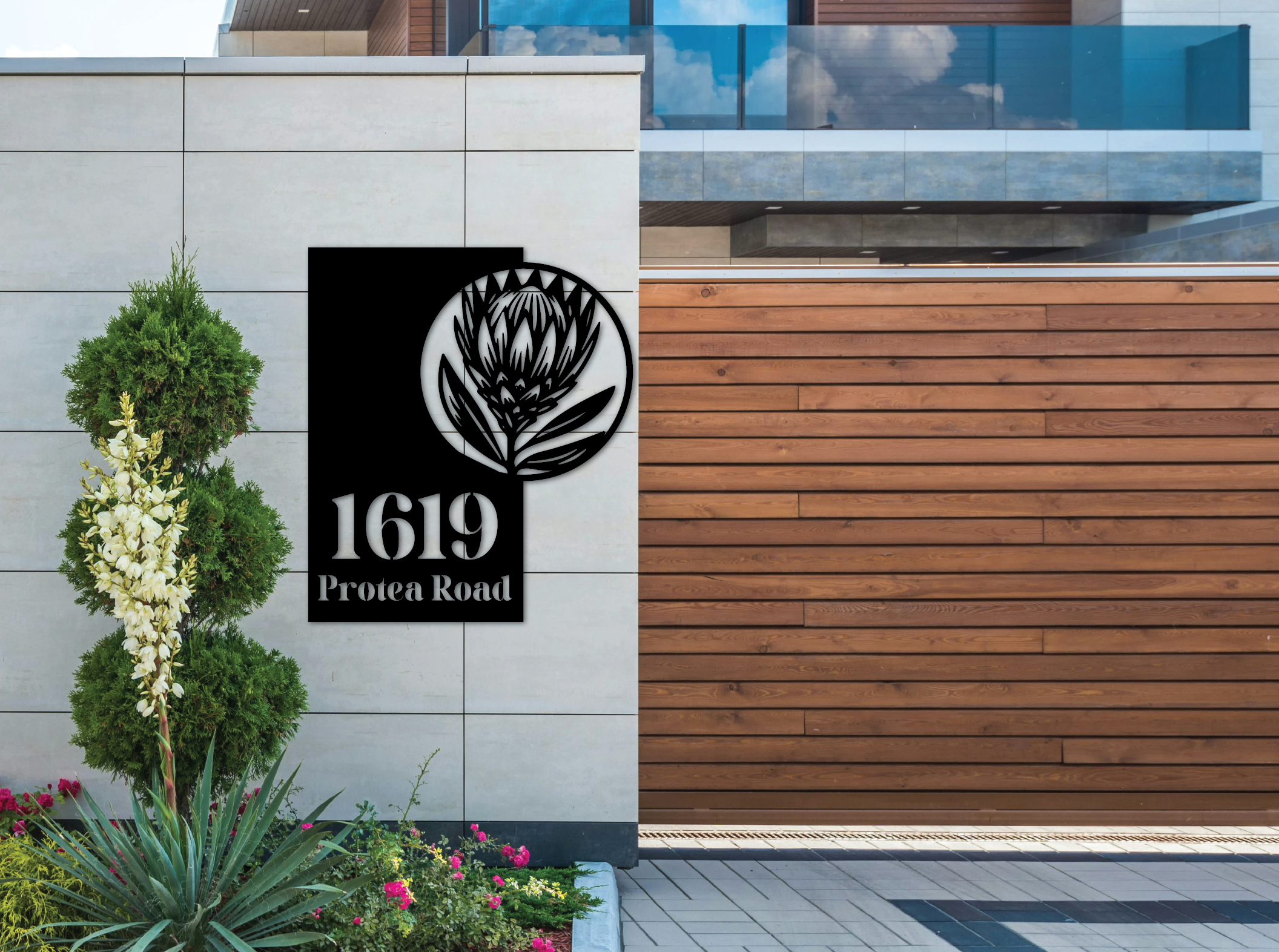 The Protea Metal Metal House Number