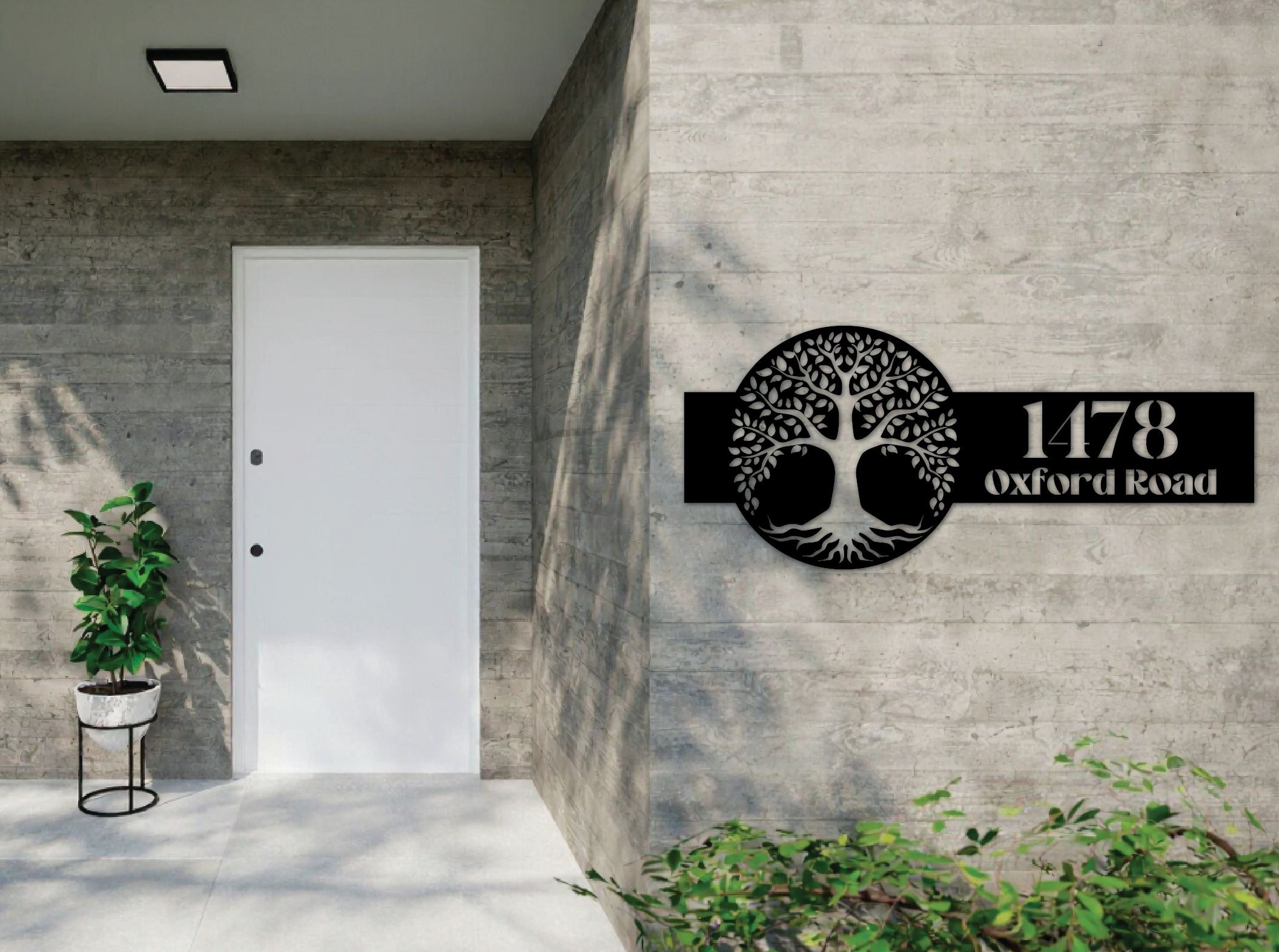 The Tree of Life Metal House Number