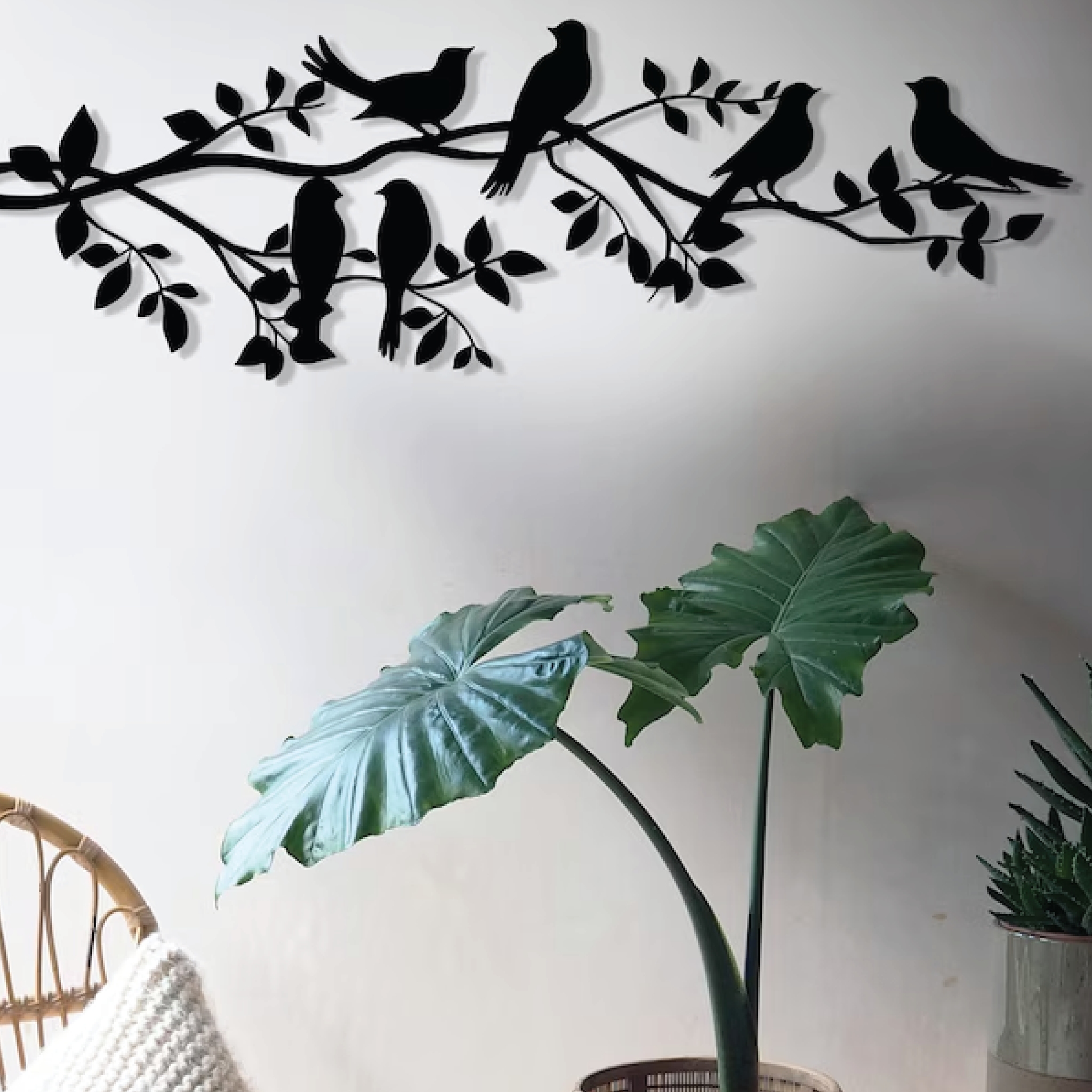 Birds on a Branch Metal Wall Art