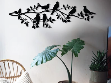 Birds on a Branch Metal Wall Art