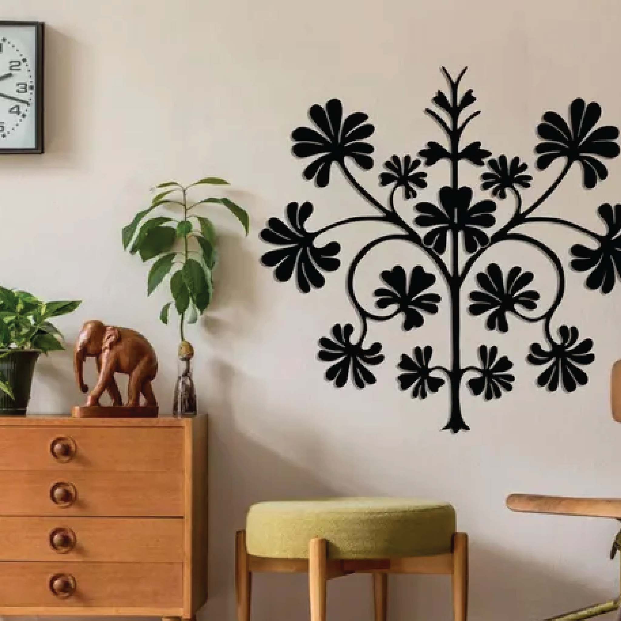 Abstract Leafy Leaves Metal Wall Art