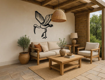 African Sacred Ibis Bird Metal Wall Art - MET - AL