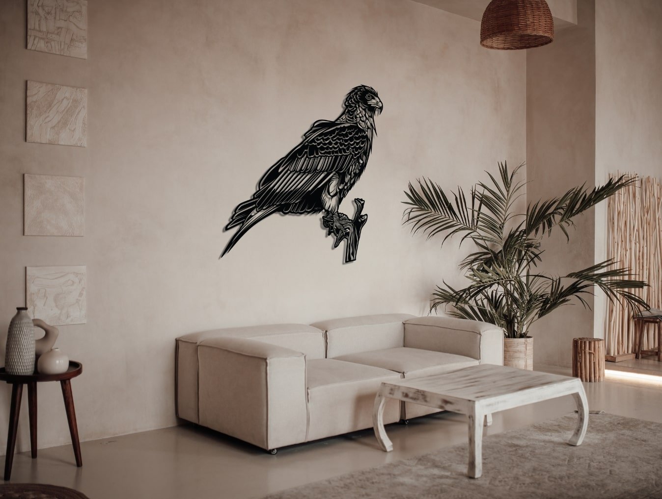 Bateleur on Branch Metal Wall Art - MET - AL