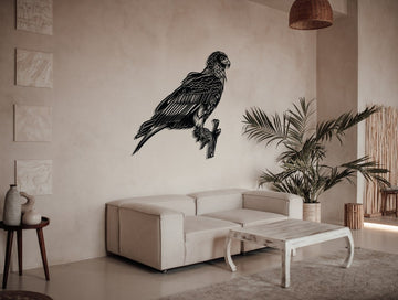 Bateleur on Branch Metal Wall Art - MET - AL