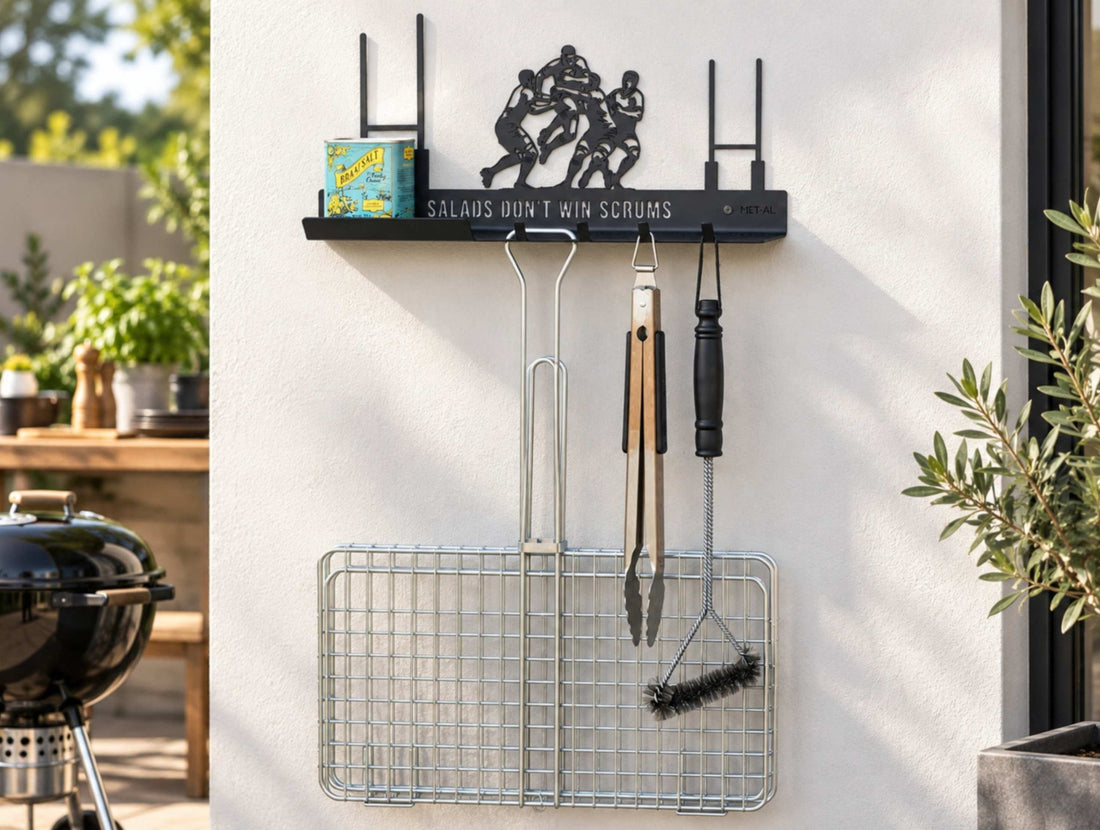 Between The Posts Braai Utensil Holder and Shelf - MET-AL