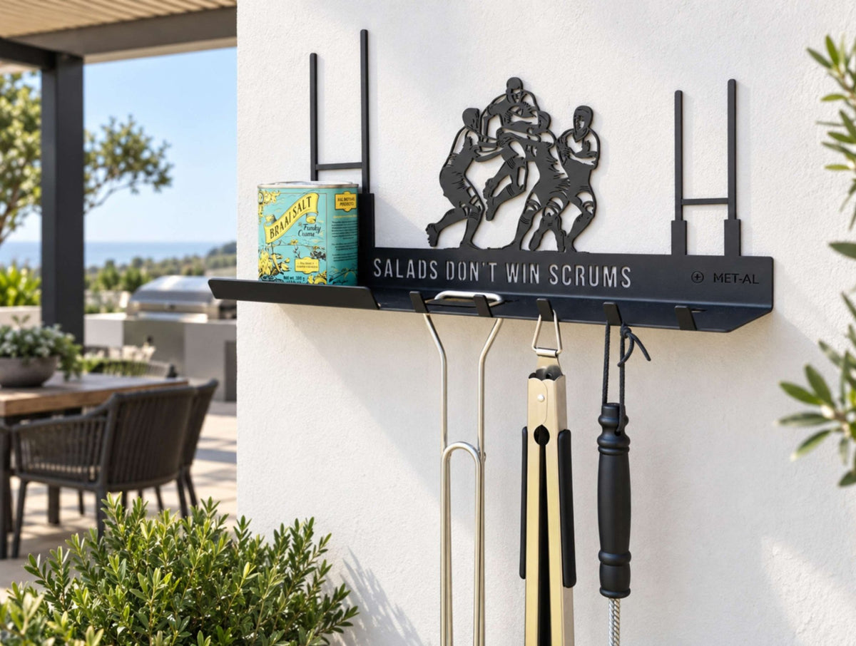 Between The Posts Braai Utensil Holder and Shelf - MET-AL