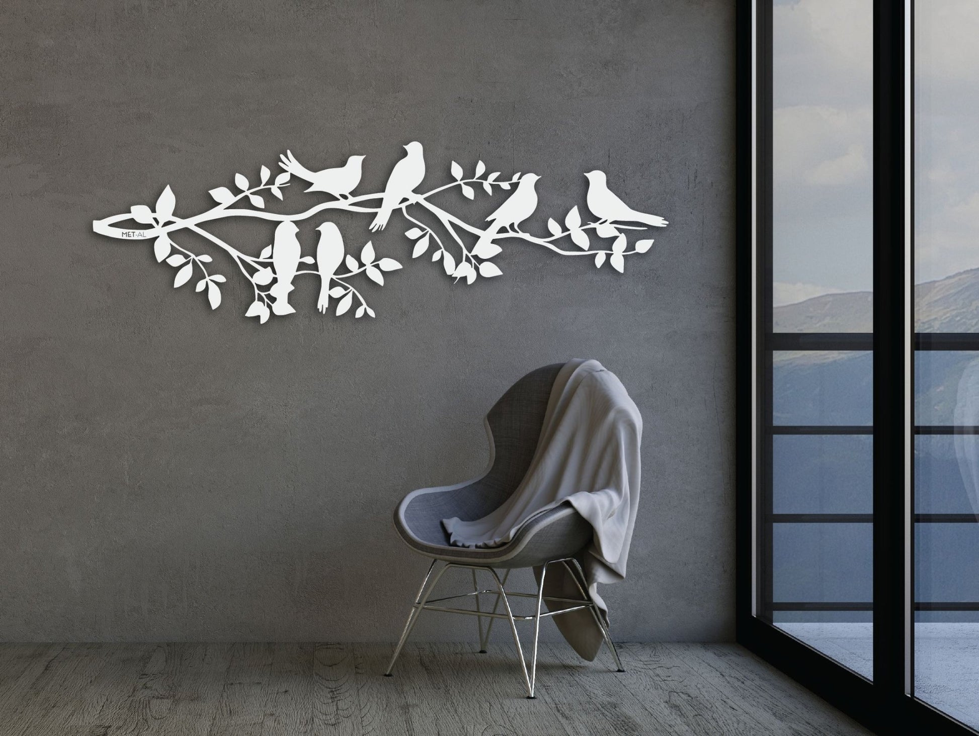 Birds on a Branch Metal Wall Art - MET - AL