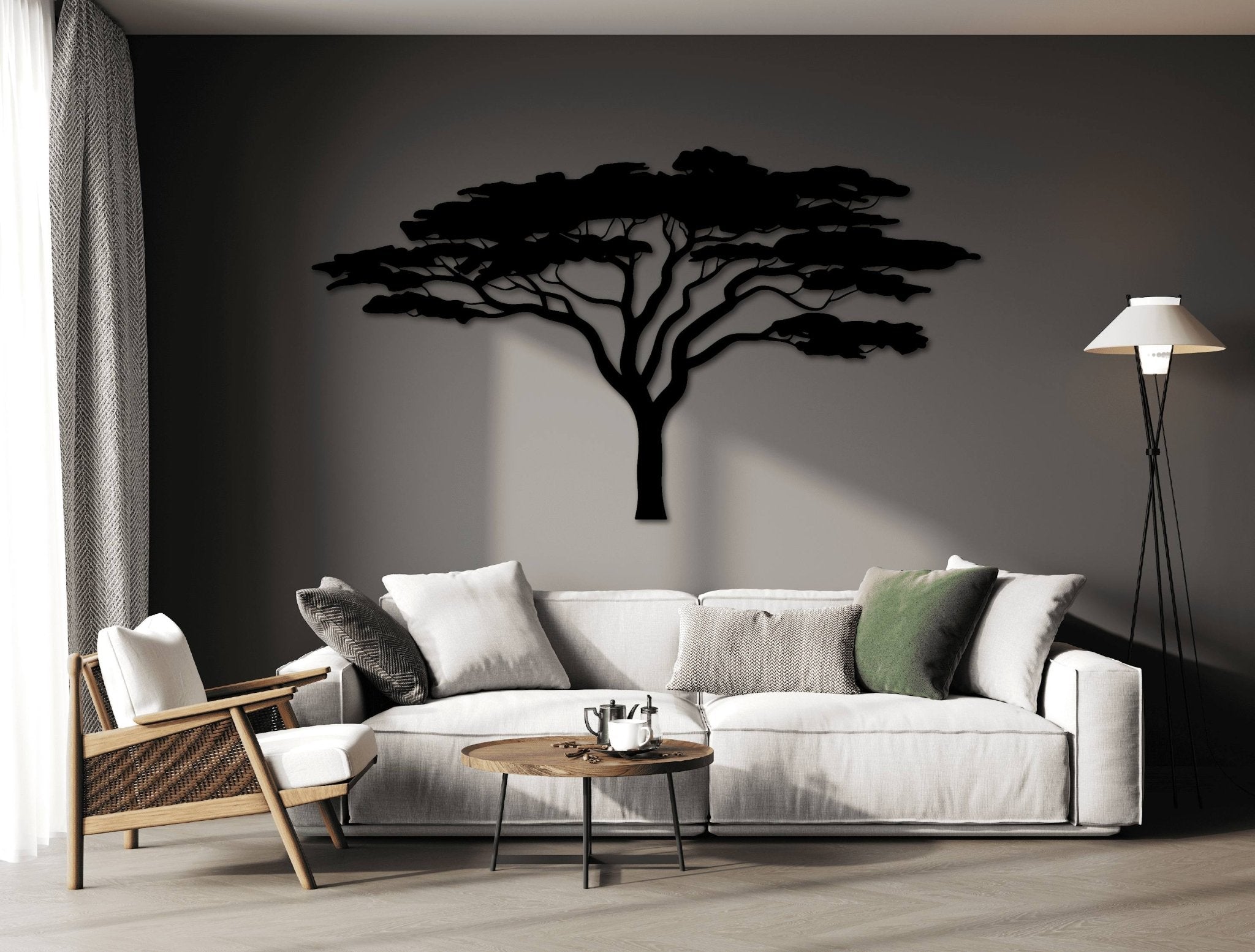 Camel Thorn Tree Metal Wall Art - MET - AL