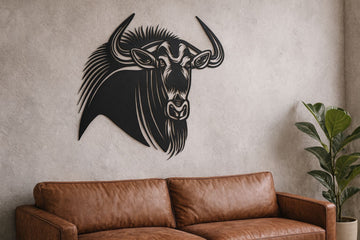 Blue Wildebeast Metal Wall Art