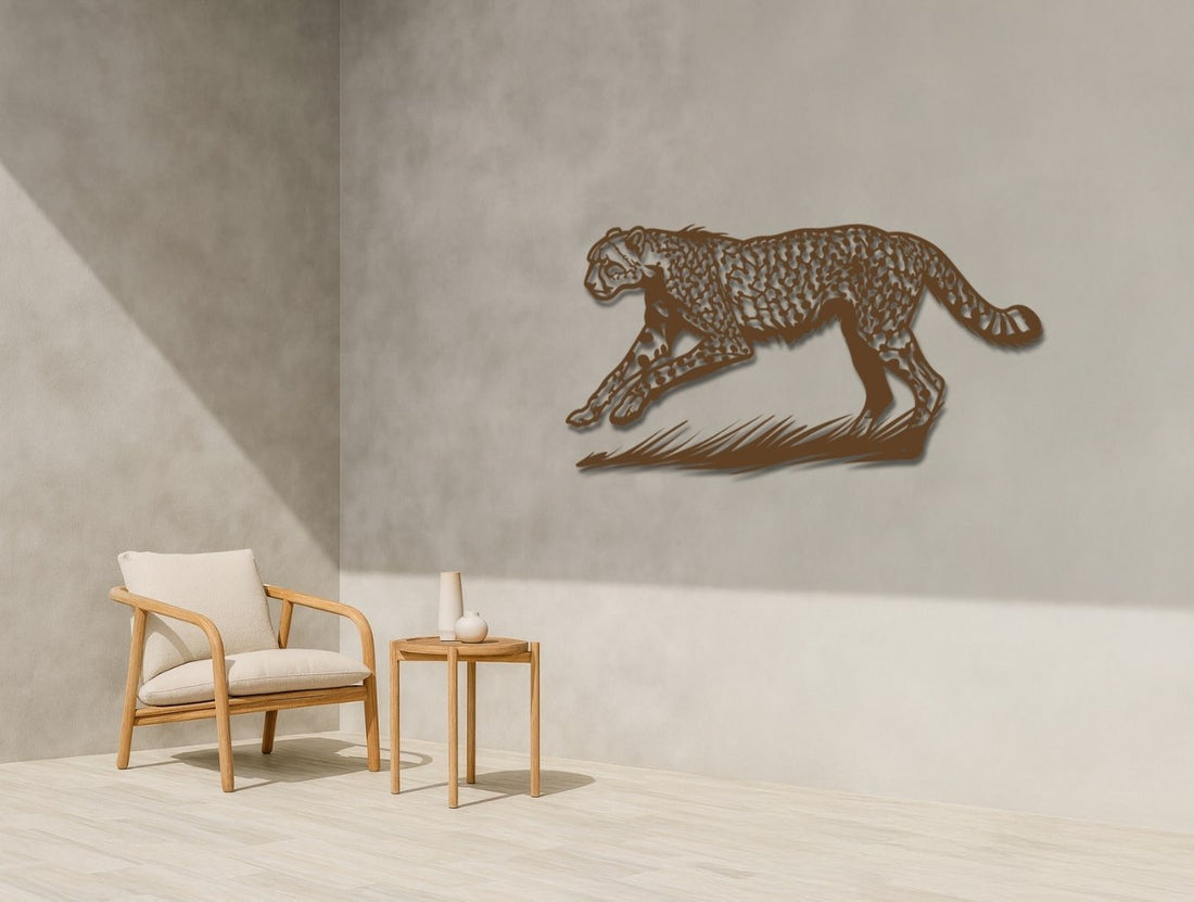 Cheetah in Stride Metal Wall Art - MET - AL