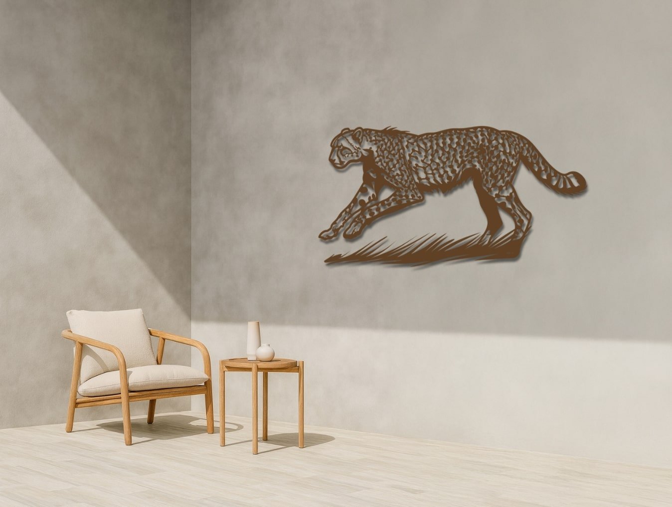 Cheetah in Stride Metal Wall Art - MET - AL