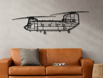 Chinook CH - 47 Silhouette Metal Wall Art - MET - AL