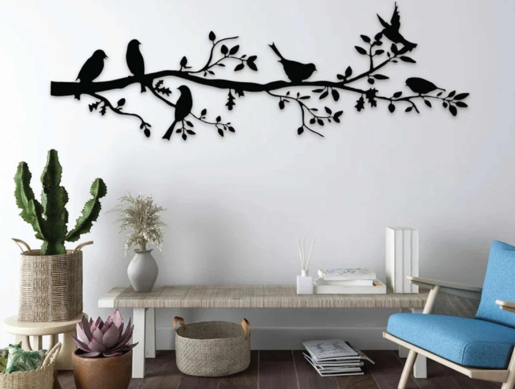 Chirping Branches Metal Wall Art - MET - AL