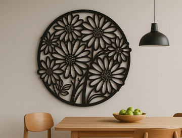 Circle of Bloom Metal Wall Art - MET - AL