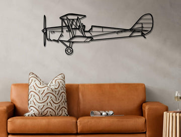 DH.82 Tiger Moth Silhouette Metal Wall Art - MET - AL