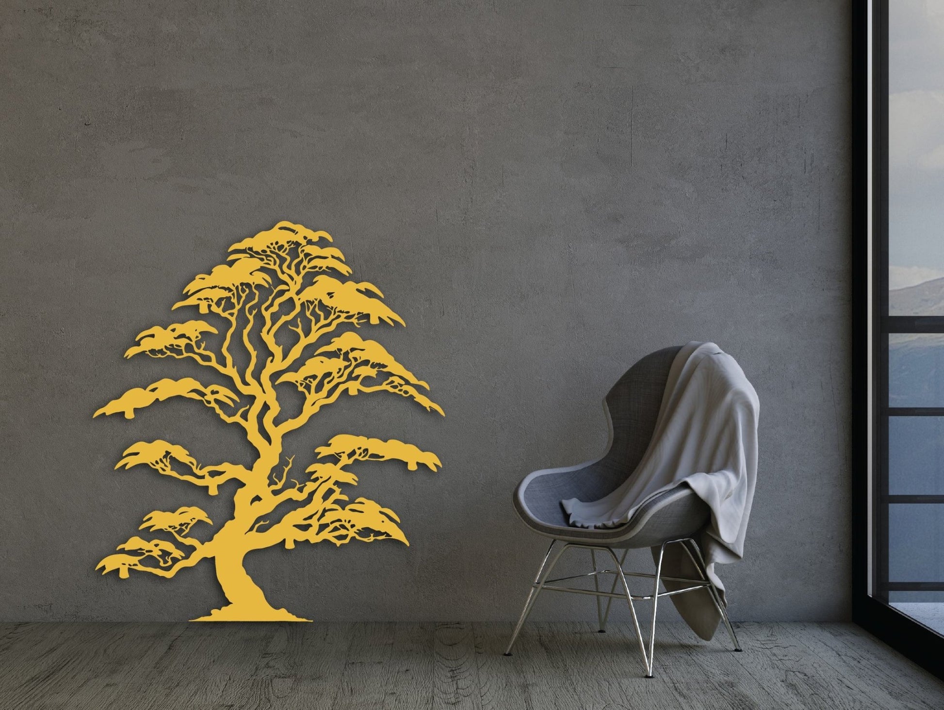 Elegant Bonsai Metal Wall Art - MET - AL