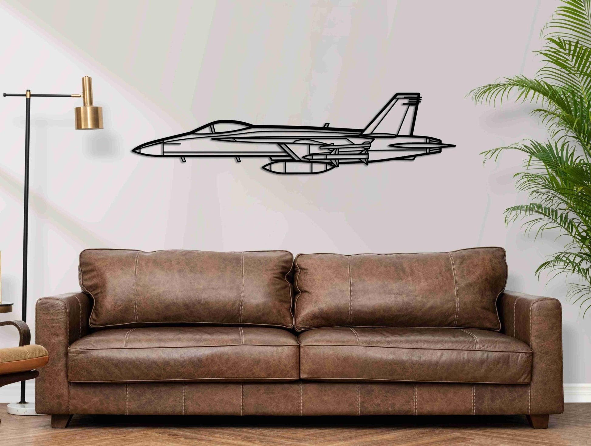 F - 18 Hornet Silhouette Metal Wall Art - MET - AL