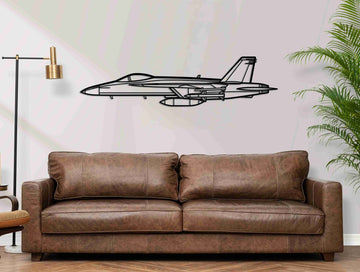 F - 18 Hornet Silhouette Metal Wall Art - MET - AL