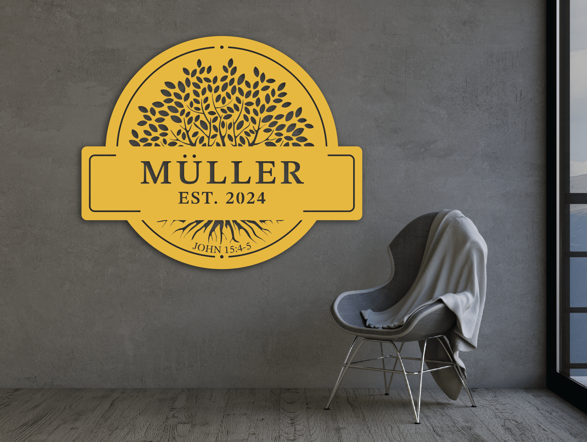 Family Name Tree Of Life Metal Wall Art - MET - AL