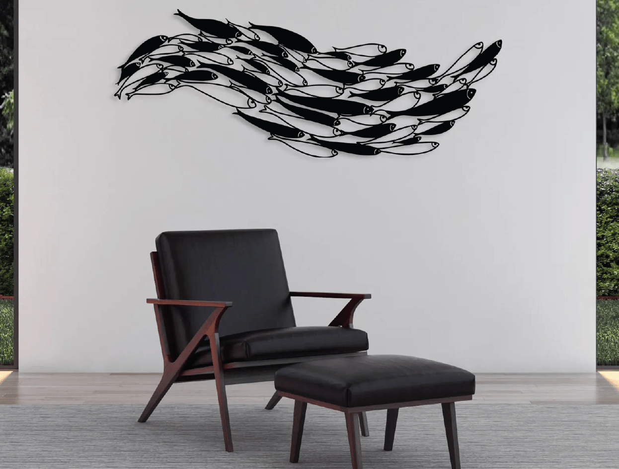 Fins in Flight Metal Wall Art - MET - AL