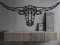 Geo LongHorn Metal Wall Art - MET - AL