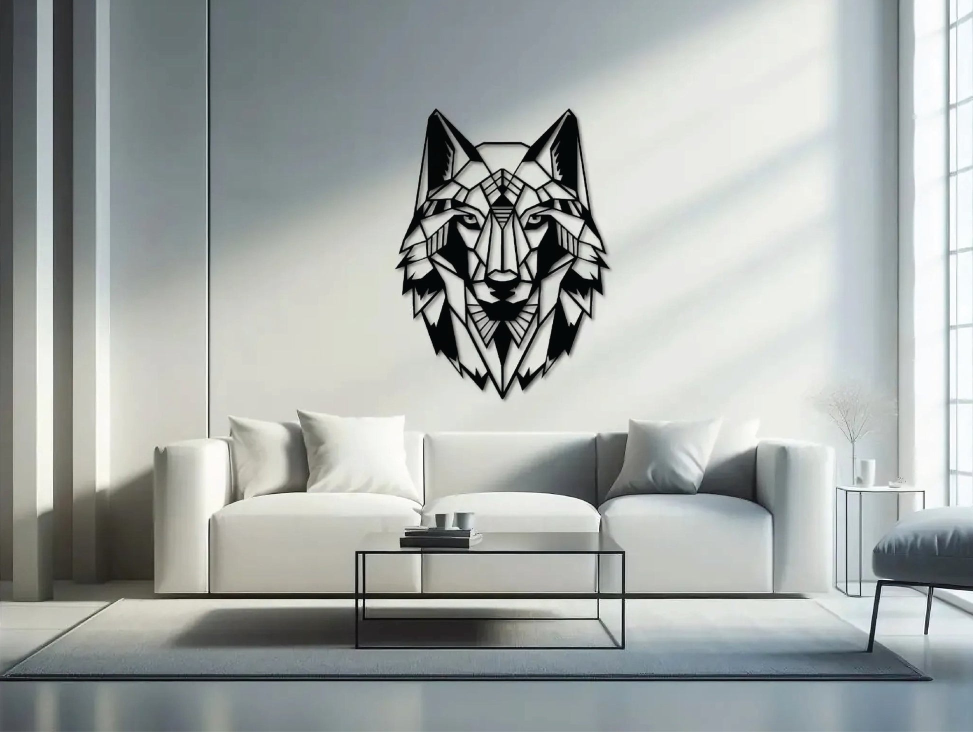 Geo Wolf Metal Wall Art - MET - AL