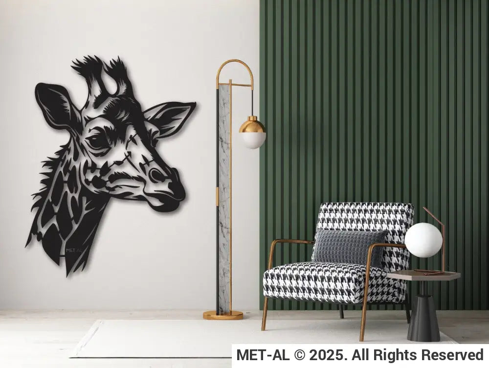 Giraffe Metal Wall Art S (461mm x 600mm) / White