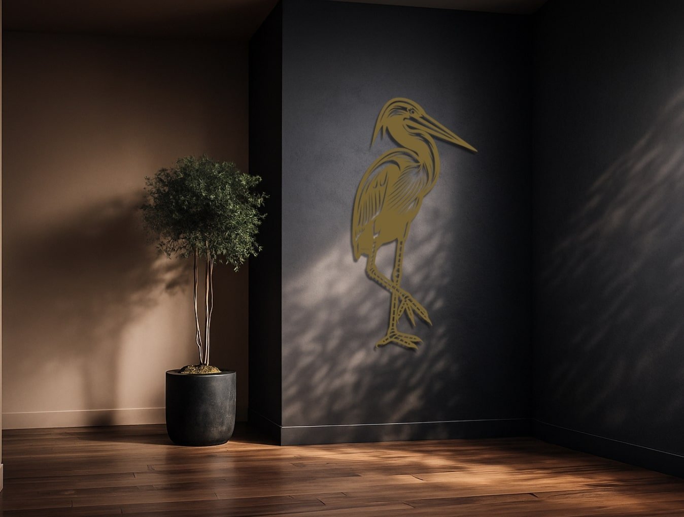 Goliath Heron Bird Metal Wall Art - MET - AL